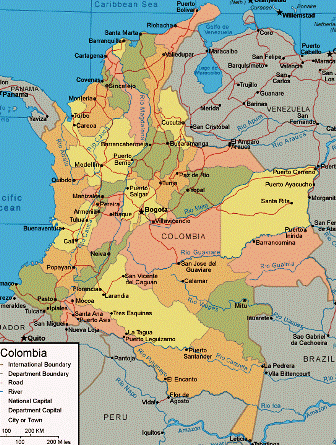 carte bogota colombie